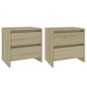 Tables de chevet 2 pcs chêne sonoma bois d'ingénierie 