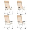 Chaises de camping pliables lot de 4 Crème Aluminium 