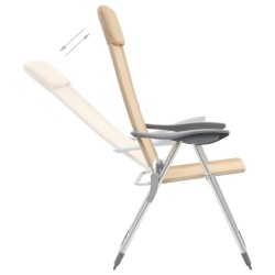 Chaises de camping pliables lot de 4 Crème Aluminium 