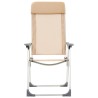 Chaises de camping pliables lot de 4 Crème Aluminium 
