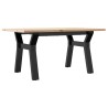 Table basse cadre en Y 80x50x40 cm bois de pin massif et acier 