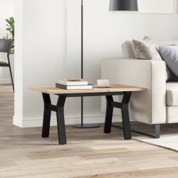 Table basse cadre en Y 80x50x40 cm bois de pin massif et acier 