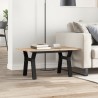 Table basse cadre en Y 80x50x40 cm bois de pin massif et acier 