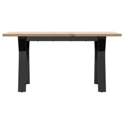 Table basse cadre en Y 80x50x40 cm bois de pin massif et acier 