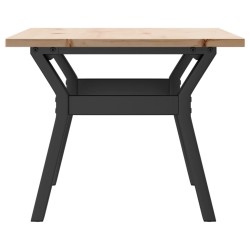 Table basse cadre en Y 80x50x40 cm bois de pin massif et acier 