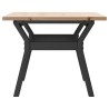 Table basse cadre en Y 80x50x40 cm bois de pin massif et acier 