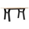 Table basse cadre en Y 80x50x40 cm bois de pin massif et acier 