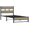Cadre de lit en métal sans matelas chêne sonoma 100x190 cm 
