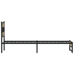 Cadre de lit en métal sans matelas chêne sonoma 100x190 cm 