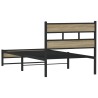 Cadre de lit en métal sans matelas chêne sonoma 100x190 cm 