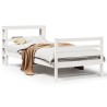 Cadre de lit sans matelas blanc 75x190 cm bois de pin massif 