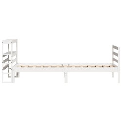 Cadre de lit sans matelas blanc 75x190 cm bois de pin massif 