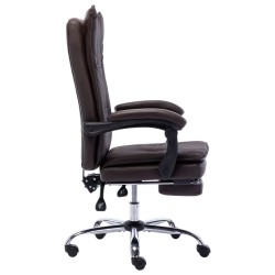 Chaise de bureau Marron Similicuir 