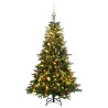 Sapin de Noël artificiel articulé 300 LED et boules 180 cm 