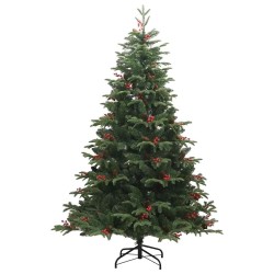 Sapin de Noël artificiel articulé 300 LED et boules 180 cm 
