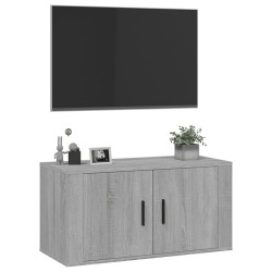 Meuble TV mural Sonoma gris 80x34,5x40 cm 