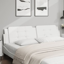 Coussin de tête de lit blanc 200 cm similicuir 