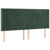 Tête de lit avec oreilles Vert foncé 183x16x118/128 cm Velours 