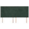 Tête de lit avec oreilles Vert foncé 183x16x118/128 cm Velours 
