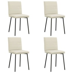 Chaises à manger lot de 4 Crème Velours 