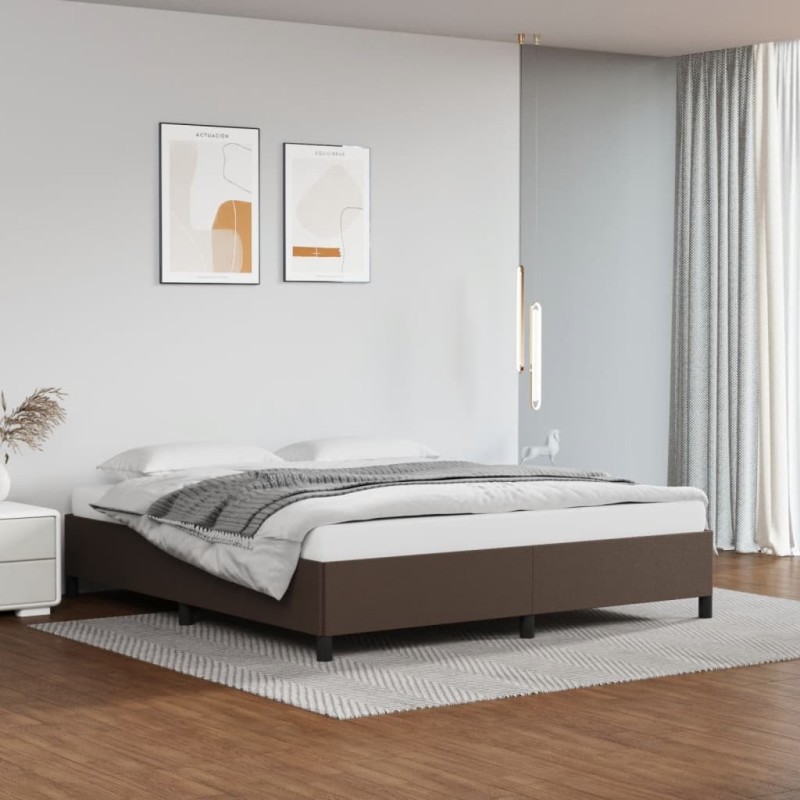 Cadre de lit sans matelas marron 180x200 cm similicuir 
