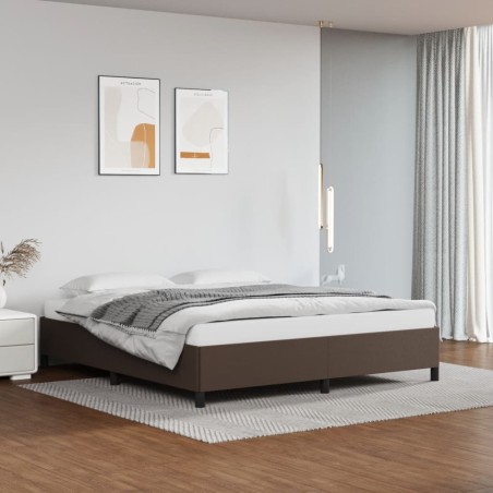 Cadre de lit sans matelas marron 180x200 cm similicuir 