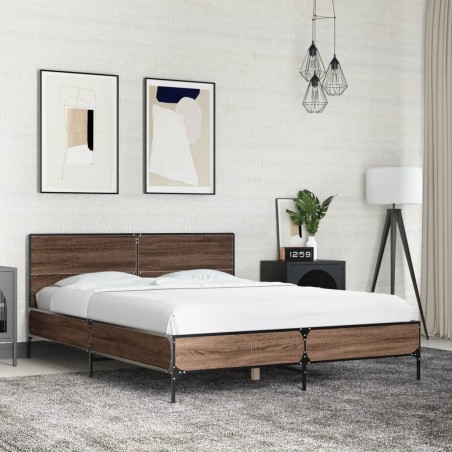 Cadre de lit sans matelas chêne marron 140x200 cm 