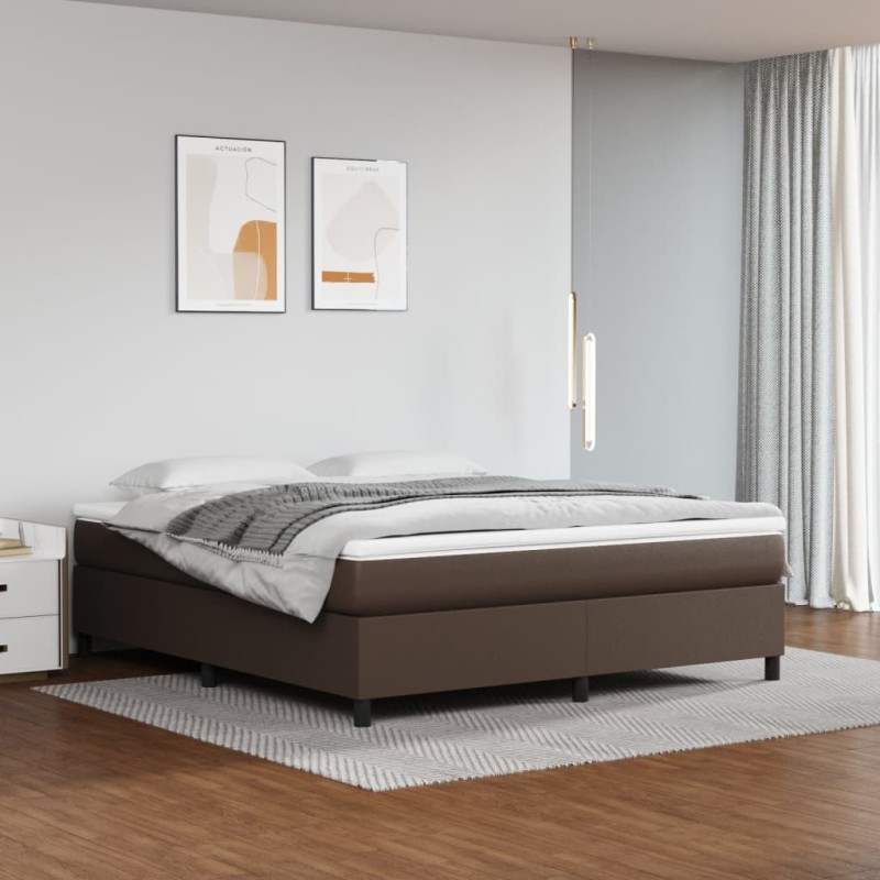 Cadre de lit sans matelas marron 180x200 cm similicuir 