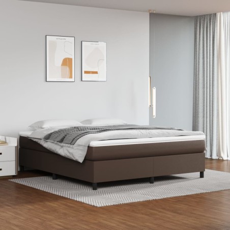 Cadre de lit sans matelas marron 180x200 cm similicuir 