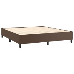 Cadre de lit sans matelas marron 180x200 cm similicuir 