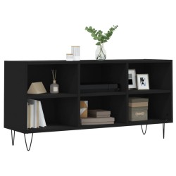 Meuble TV noir 103,5x30x50 cm bois d'ingénierie 