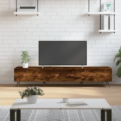 Meuble TV chêne fumé 150x36x30 cm bois d'ingénierie 