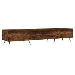 Meuble TV chêne fumé 150x36x30 cm bois d'ingénierie 