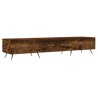 Meuble TV chêne fumé 150x36x30 cm bois d'ingénierie 