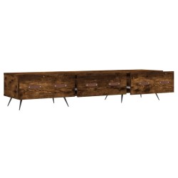 Meuble TV chêne fumé 150x36x30 cm bois d'ingénierie 