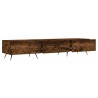 Meuble TV chêne fumé 150x36x30 cm bois d'ingénierie 