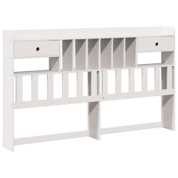Tête de lit avec rangement blanc 200 cm bois massif de pin 