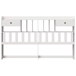Tête de lit avec rangement blanc 200 cm bois massif de pin 