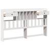 Tête de lit avec rangement blanc 200 cm bois massif de pin 