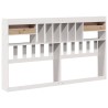 Tête de lit avec rangement blanc 200 cm bois massif de pin 