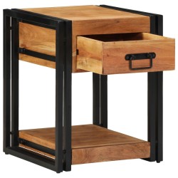 Pack de 2 tables de nuit 40x40x50 cm en bois d'acacia massif 