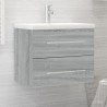 Meuble lavabo avec bassin intégré Sonoma gris Bois d'ingénierie 