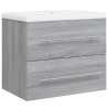 Meuble lavabo avec bassin intégré Sonoma gris Bois d'ingénierie 