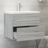 Meuble lavabo avec bassin intégré Sonoma gris Bois d'ingénierie 
