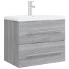 Meuble lavabo avec bassin intégré Sonoma gris Bois d'ingénierie 