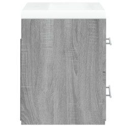 Meuble lavabo avec bassin intégré Sonoma gris Bois d'ingénierie 