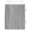 Meuble lavabo avec bassin intégré Sonoma gris Bois d'ingénierie 