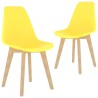 Chaises à manger lot de 2 jaune plastique 