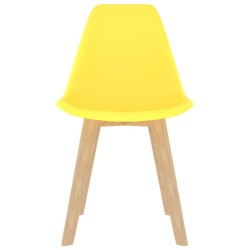Chaises à manger lot de 2 jaune plastique 