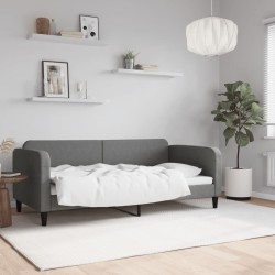 Lit de repos sans matelas gris foncé 90x190 cm tissu 